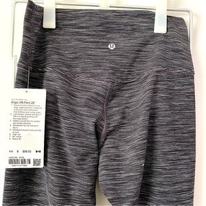 BNWT 🦓 Lululemon High Rise Align 28” Leggings in Heather Space Grey stri…